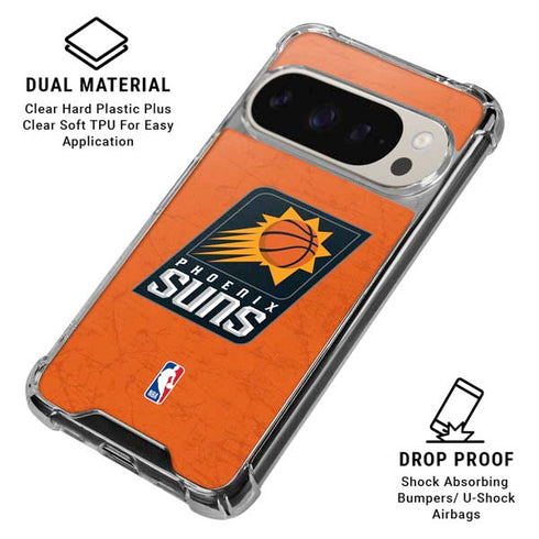 NBA Phoenix Suns Distressed Google Pixel 9/9 Pro Clear Case